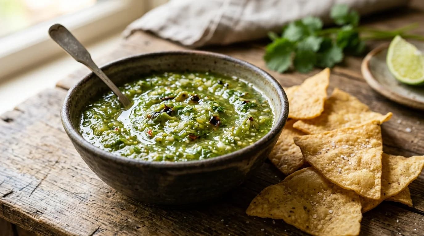 Chipotle Chips & Tomatillo Green Chili Salsa - $3.50