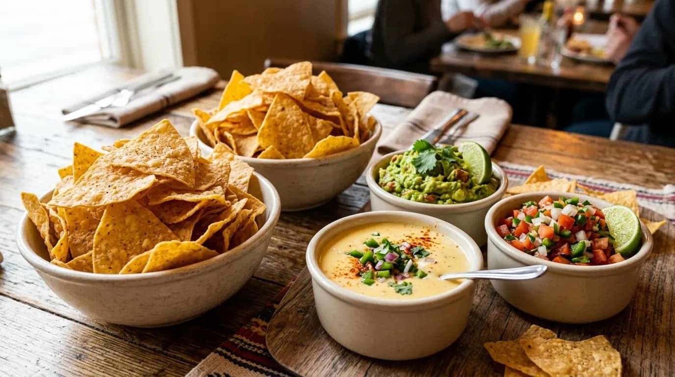 2 Large Chips & 3 Large Sides (Serves 4-6) - Chipotle menu item, 300 calories, $15.00