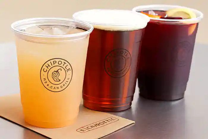 Chipotle Drinks Menu - Fountain sodas, Mexican Coca-Cola, organic lemonade, agua fresca, bottled water - $3.25