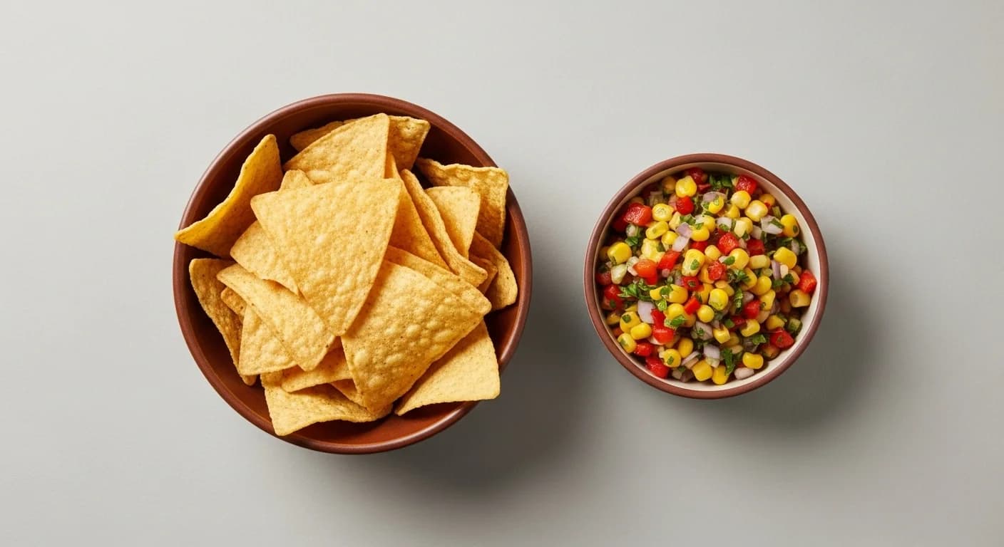 Chipotle Chips & Roasted Chili Corn Salsa - $3.50