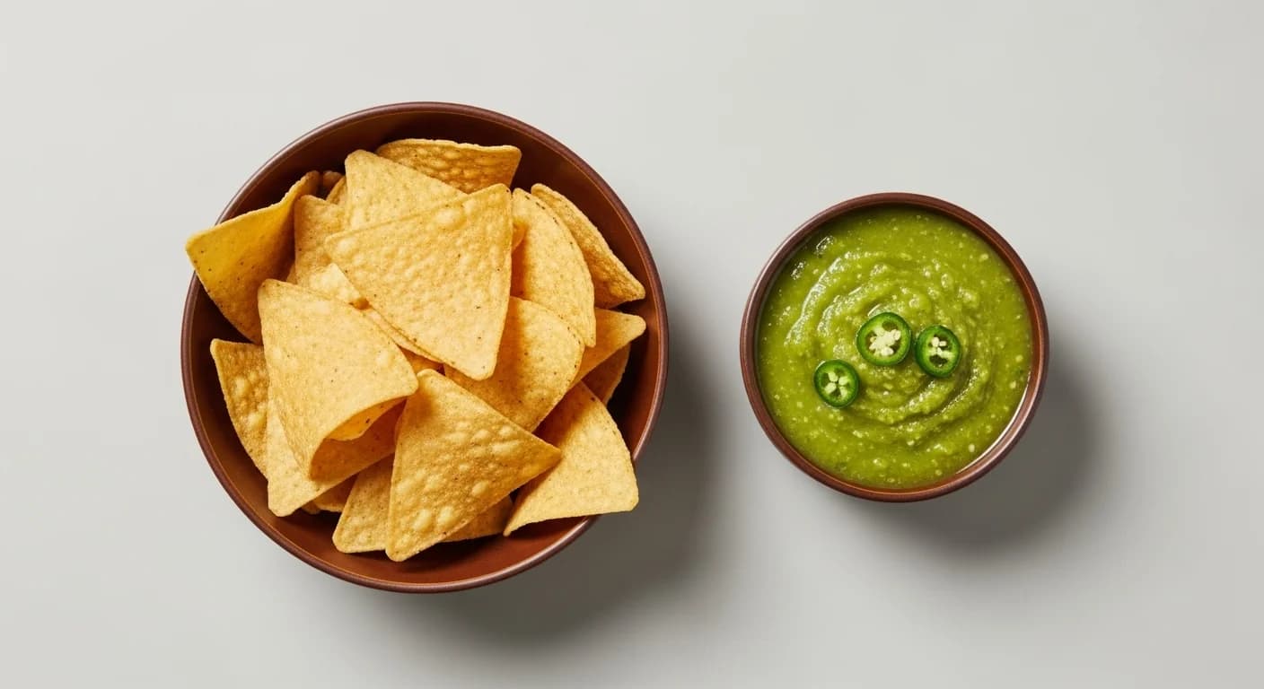 Chipotle Chips & Tomatillo Green Chili Salsa - $3.50