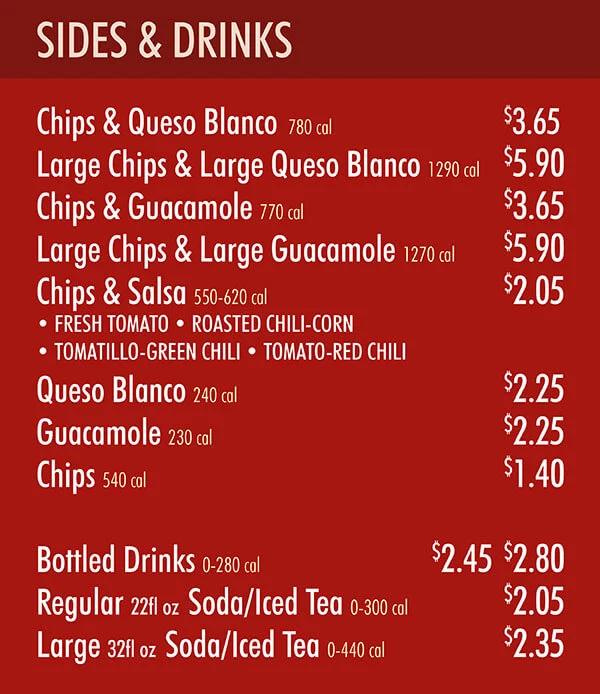 Chipotle Drink Menu